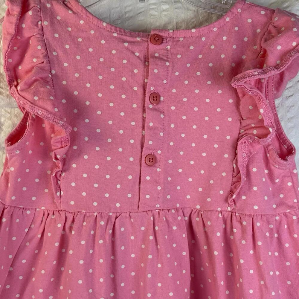 Girls Pink Dotted Unicorn Rainbow Dress Embroidered Strawberries Sz 6 - Picture 6 of 9